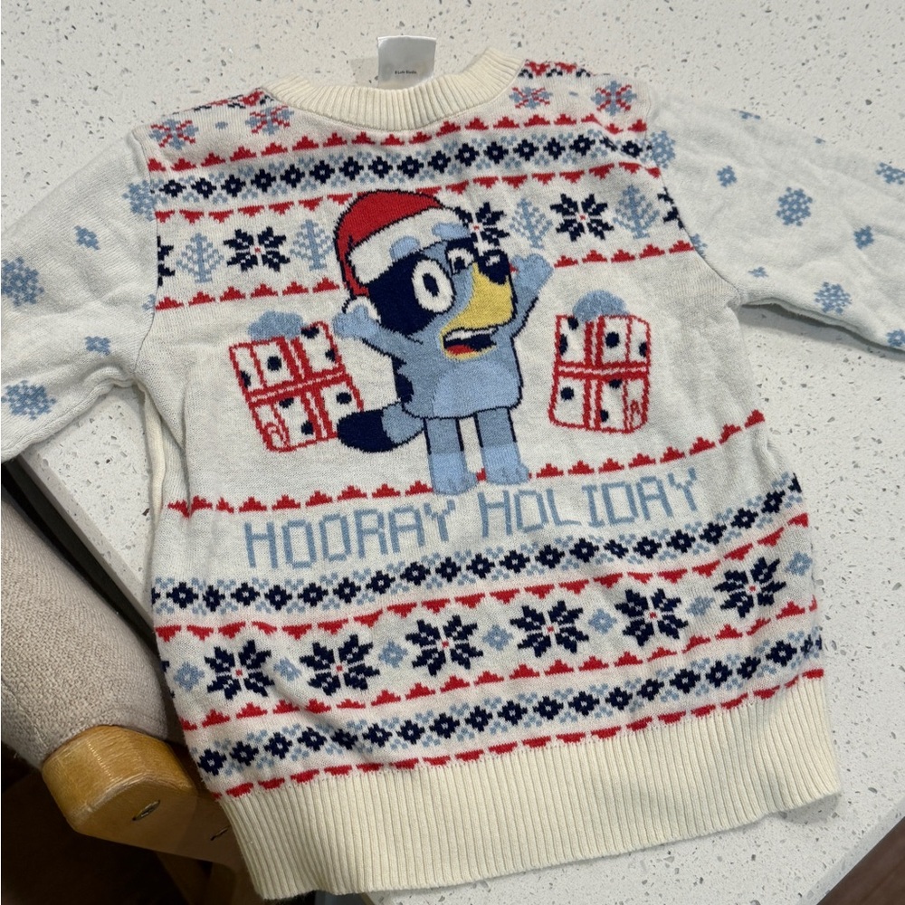 Bluey Holiday Sweater kids 4T